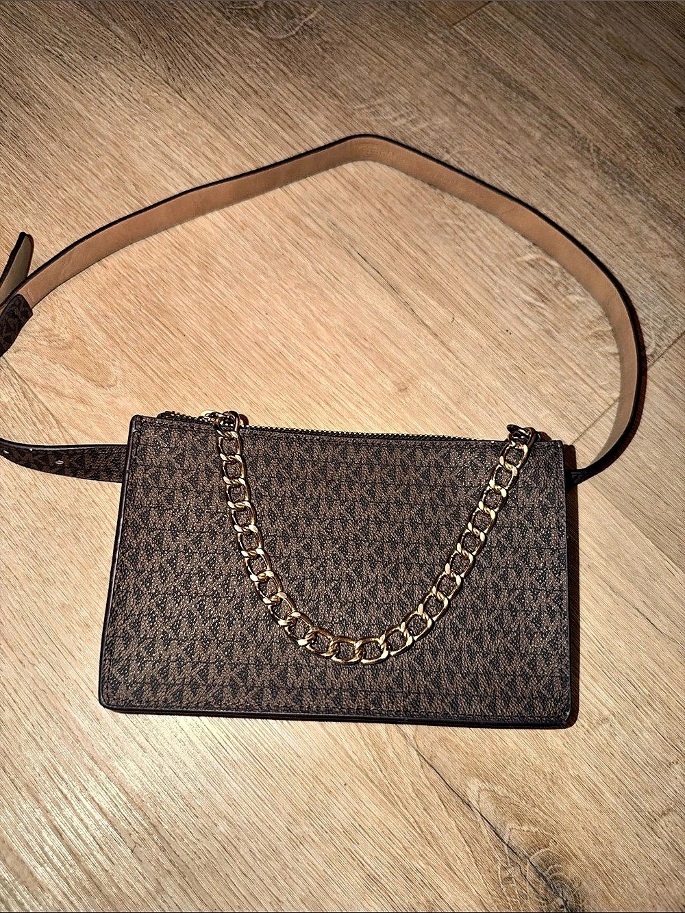 Michael Kors Brown Chain Strap Shoulder Bag